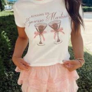 Altar'd state espresso martini baby doll White Graphic Tee XXL Cropped